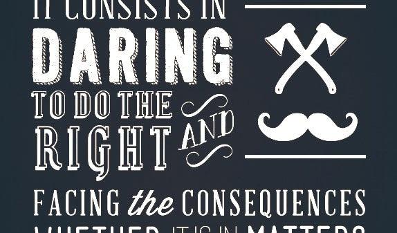 Famous Quotes Poster: Manliness Is Deeds, Not Words – Gandhi - Wolf & Iron