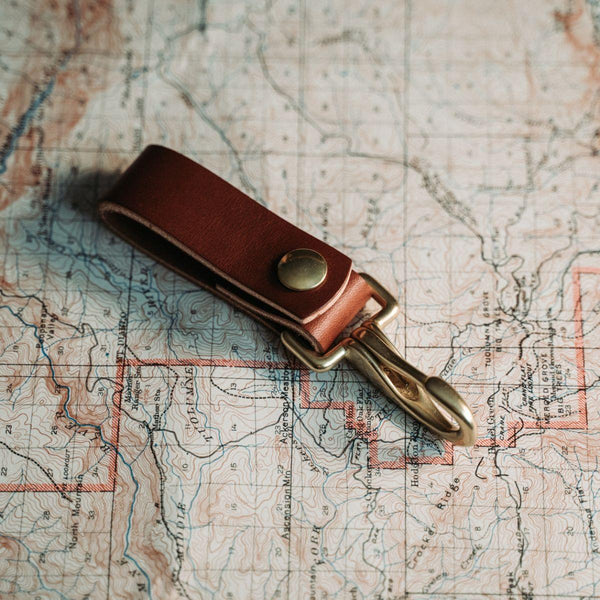 Genuine Leather & Brass Key Clip - Wolf & Iron