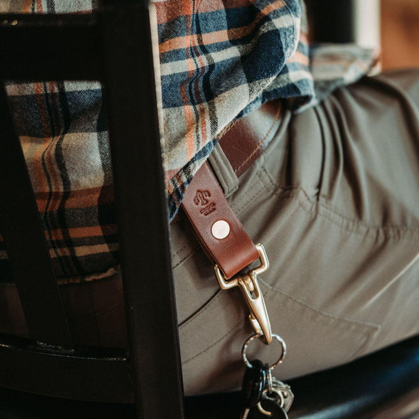 Genuine Leather & Brass Key Clip - Wolf & Iron