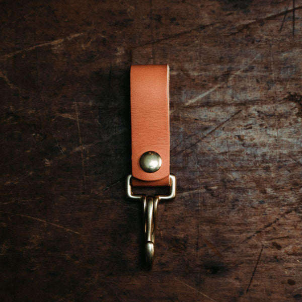 Genuine Leather & Brass Key Clip - Wolf & Iron
