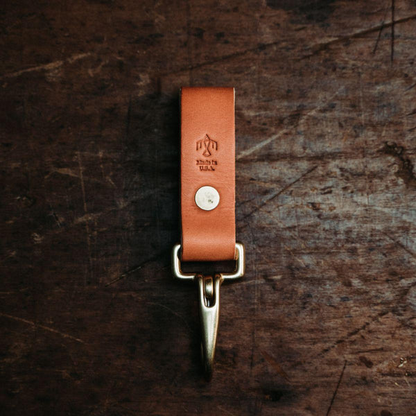 Genuine Leather & Brass Key Clip - Wolf & Iron