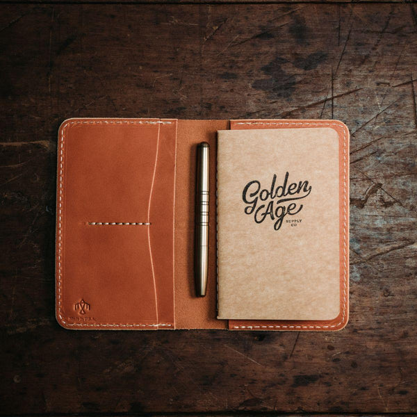 Genuine Leather Notebook & Wallet - Saddle Tan - Wolf & Iron