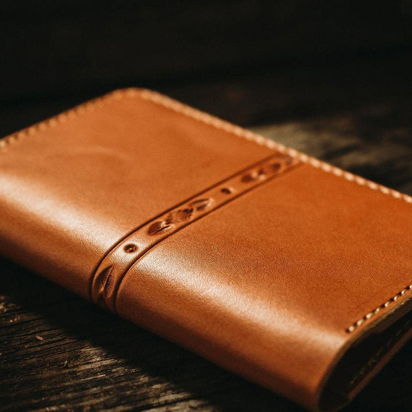Genuine Leather Notebook & Wallet - Saddle Tan - Wolf & Iron