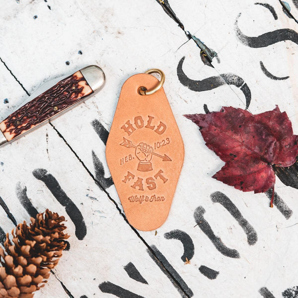 Hold Fast Leather Keychain - Wolf & Iron